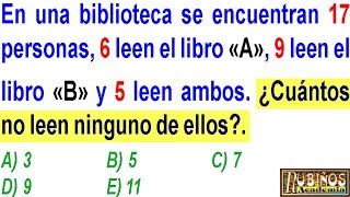 EXAMEN VILLARREAL DIAGRAMAS DE VENN DE 2 CONJUNTOS PROBLEMA RESUELTO SOLUCIONARIO ADMISIÓN UNFV by Rubiños 17,277 views 6 years ago 2 minutes, 1 second