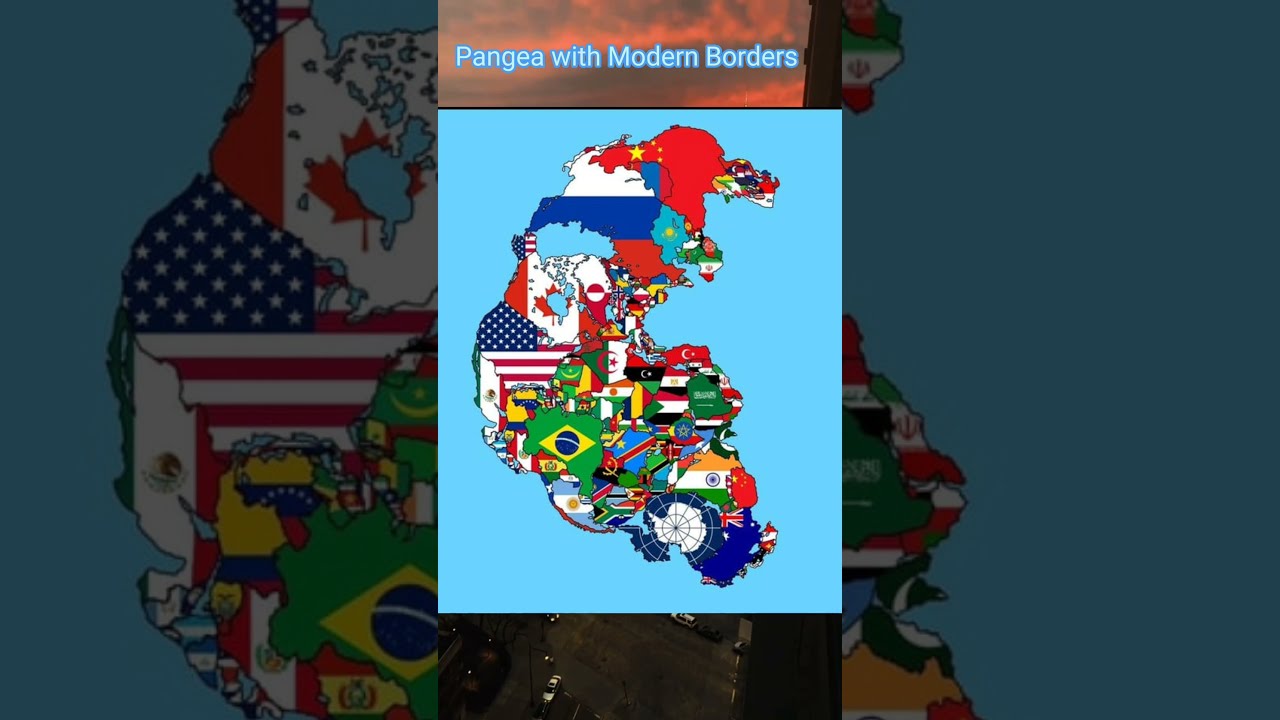 Pangea With Modern Borders Mapping Shorts Map