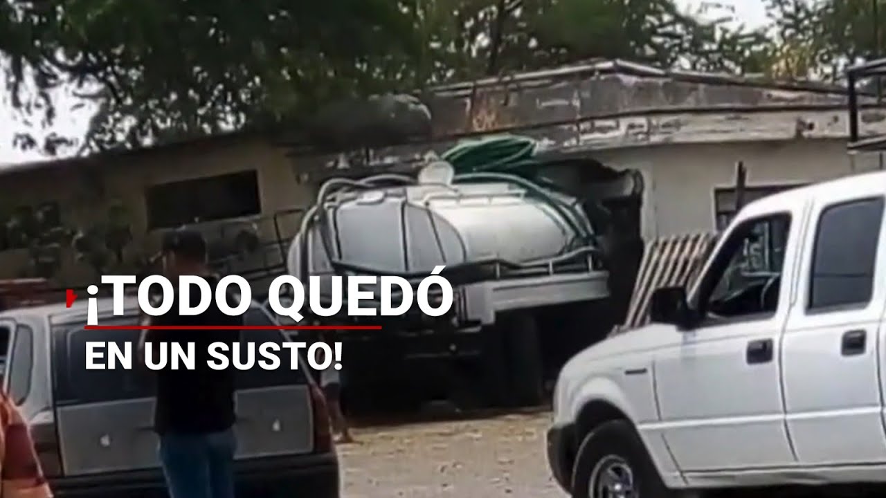 ¡Se salvaron de milagro! | Pipa se queda sin frenos y choca contra una ...