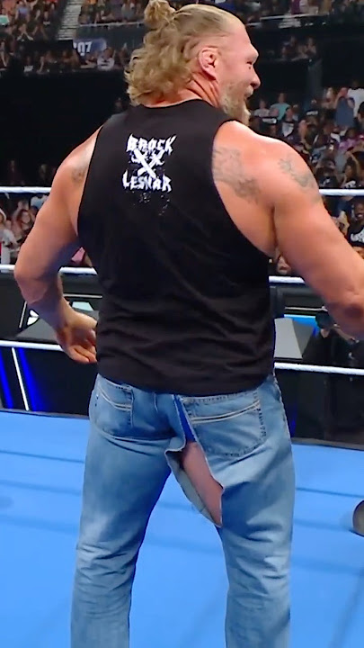 Brock Lesnar rips his pants after an F-5