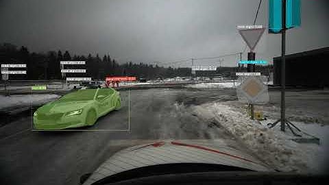 Instance segmentation of winter road scene with YOLACT 640x384