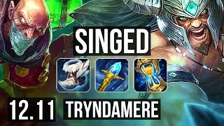 SINGED vs TRYNDAMERE (TOP) | Rank 2 Singed, 900+ games, 4/2/8, 1.0M mastery | KR Grandmaster | 12.11