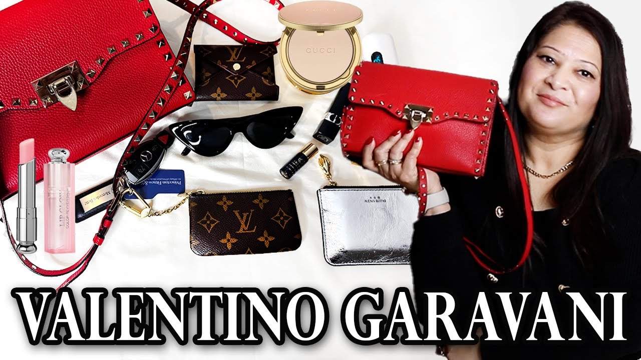 Valentino Rockstud Crossbody Bag- Review and What's in my