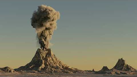 Volcanic Eruption 4k - Smoke Simulation