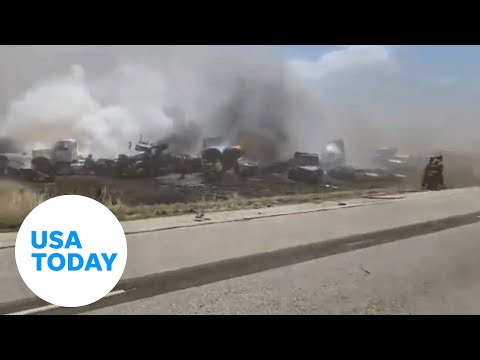 Dust storm causes massive pileup on Illinois interstate; several dead | USA TODAY