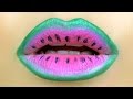 DIY Lipstick Lip Art Makeup Tutorial - Watermelon 💋