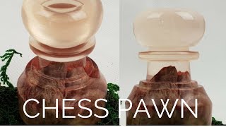 Chess piece stabilised Mellee burl and resin