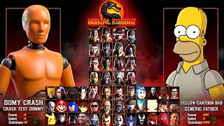 MORTAL KOMBAT 9 | Dummy Crash  & Homer Simpsons | EXPERT TAG LADDER | GAMEPLAY (4K60FPS)