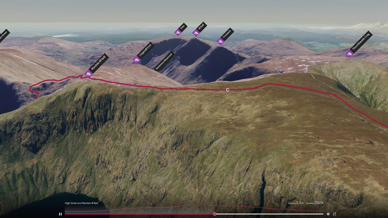 High Street (Far Eastern Lake District) - 3D fly-through