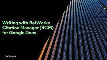 Escribiendo con RefWorks Citation Manager (RCM) para Google Docs