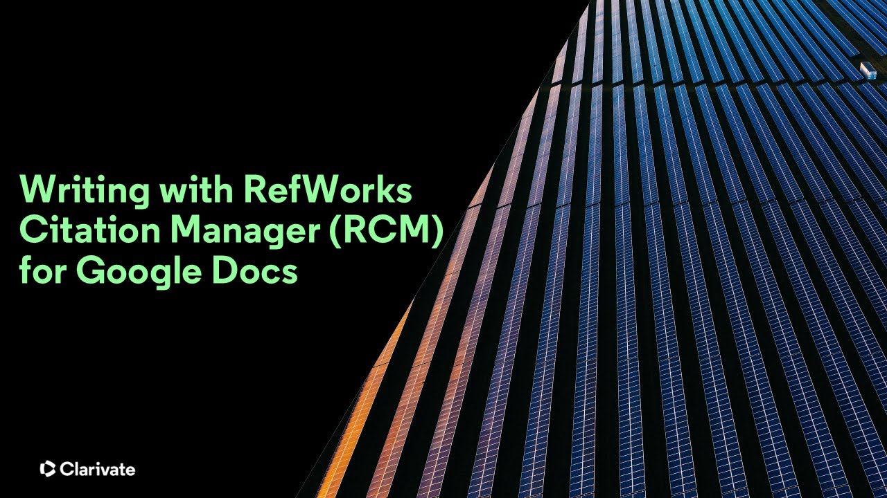 Escribiendo con RefWorks Citation Manager (RCM) para Google Docs
