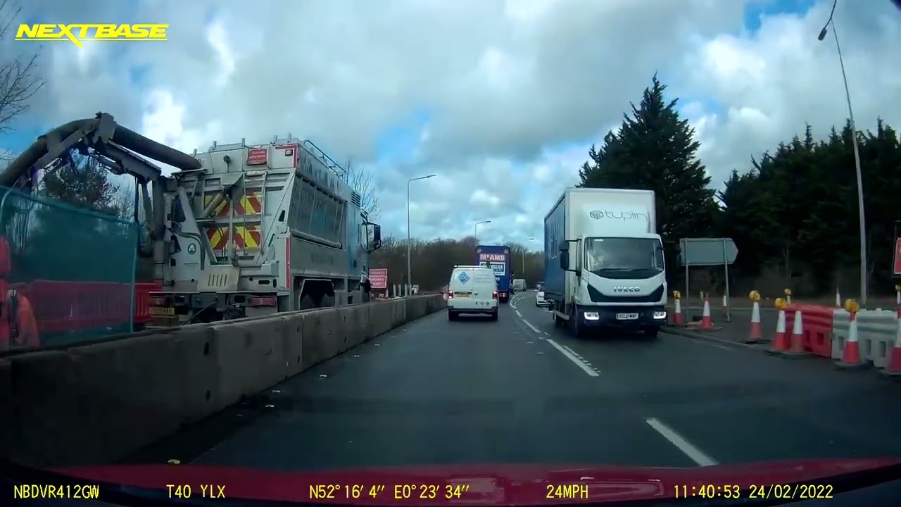 Wrong way down a slip road, A14 Newmarket