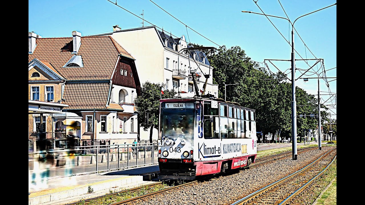 Elbląg Tramwaje Elbląskie. Linia nr 1 kierunek Ogólna - Druska (OPIS)