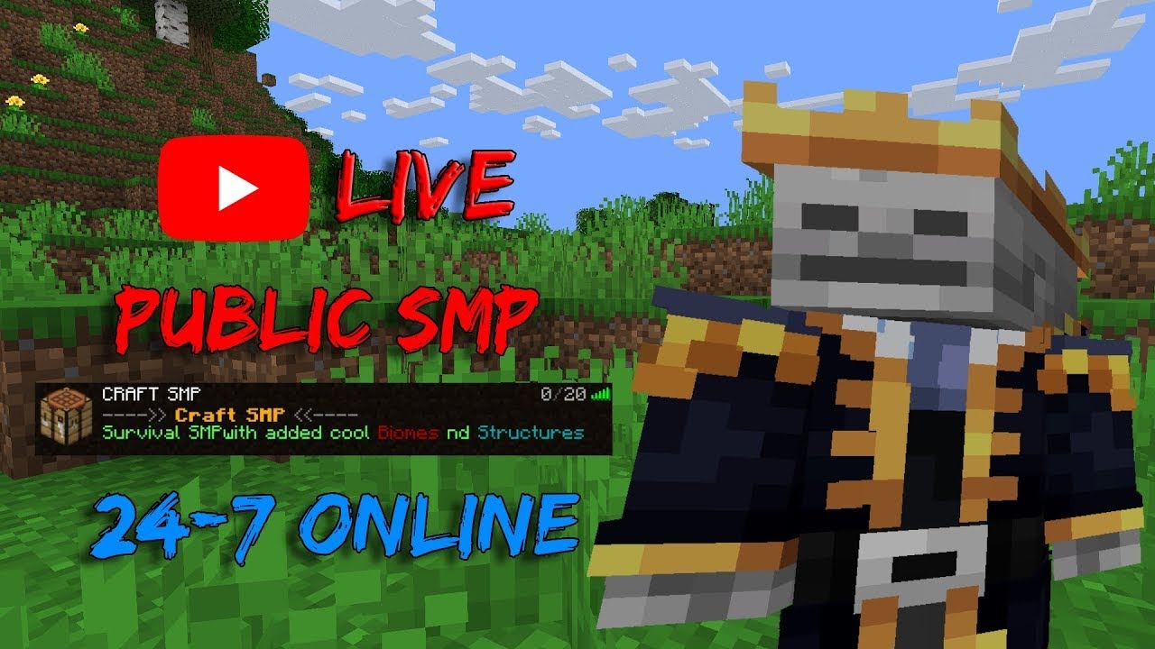 🔴24/7 Joinable Minecraft Server SMP | 1.20 Java + PE Survival Server ...