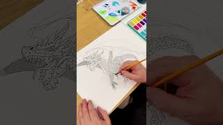 How to paint a dragon with watercolours - watch the full video on our channel