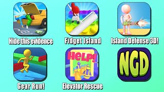 Hide this evidence, Fidget Island, Island Defense 3D!, Gear Run!, Elevator Rescue | New Games Daily screenshot 1