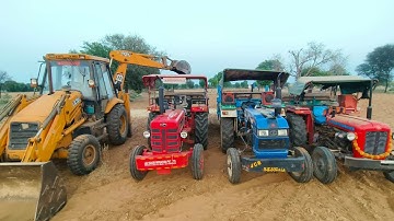 JCB 3dx Xpert Machine Loading Tractor Stuck in Deep Mud New Mahindra Eicher Massey | Jcb Tractor