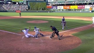 LAD@COL: LeMahieu plates Murphy with a safety squeeze