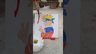 Drawing Naruto on mini Canvas🍥✨#shorts #naruto