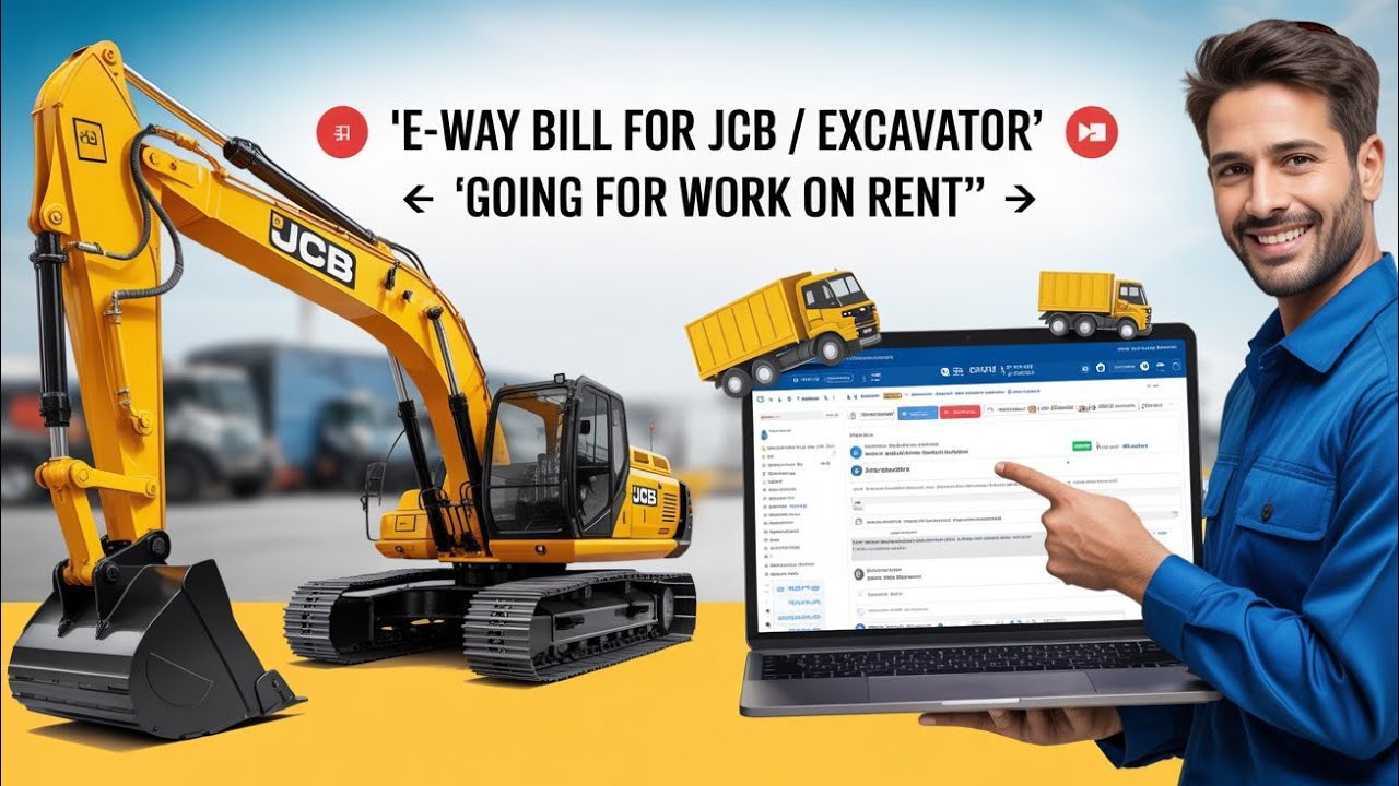 E-Way Bill Kaise Banaye For JCB Excavator going for Work Or Rent | Explained in Hindi