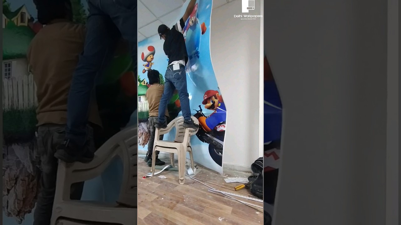 Mario 3D wallpaper for kids room |📲7531027513 | Delhiwallpapers.in 