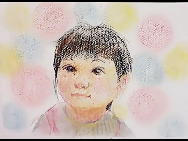 子供の絵-パステル パステルで描く小女 - YouTube