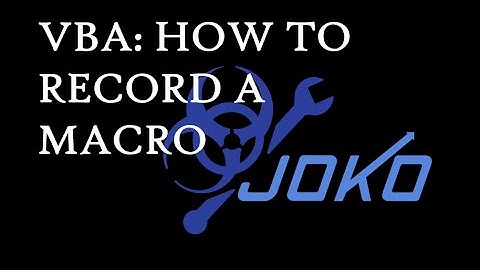 Excel VBA Macro 1: Recording a Macro Tutorial / Example |JOKO ENGINEERING|