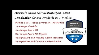 Microsoft Azure Administrator(AZ-103) Certification Course Module 5