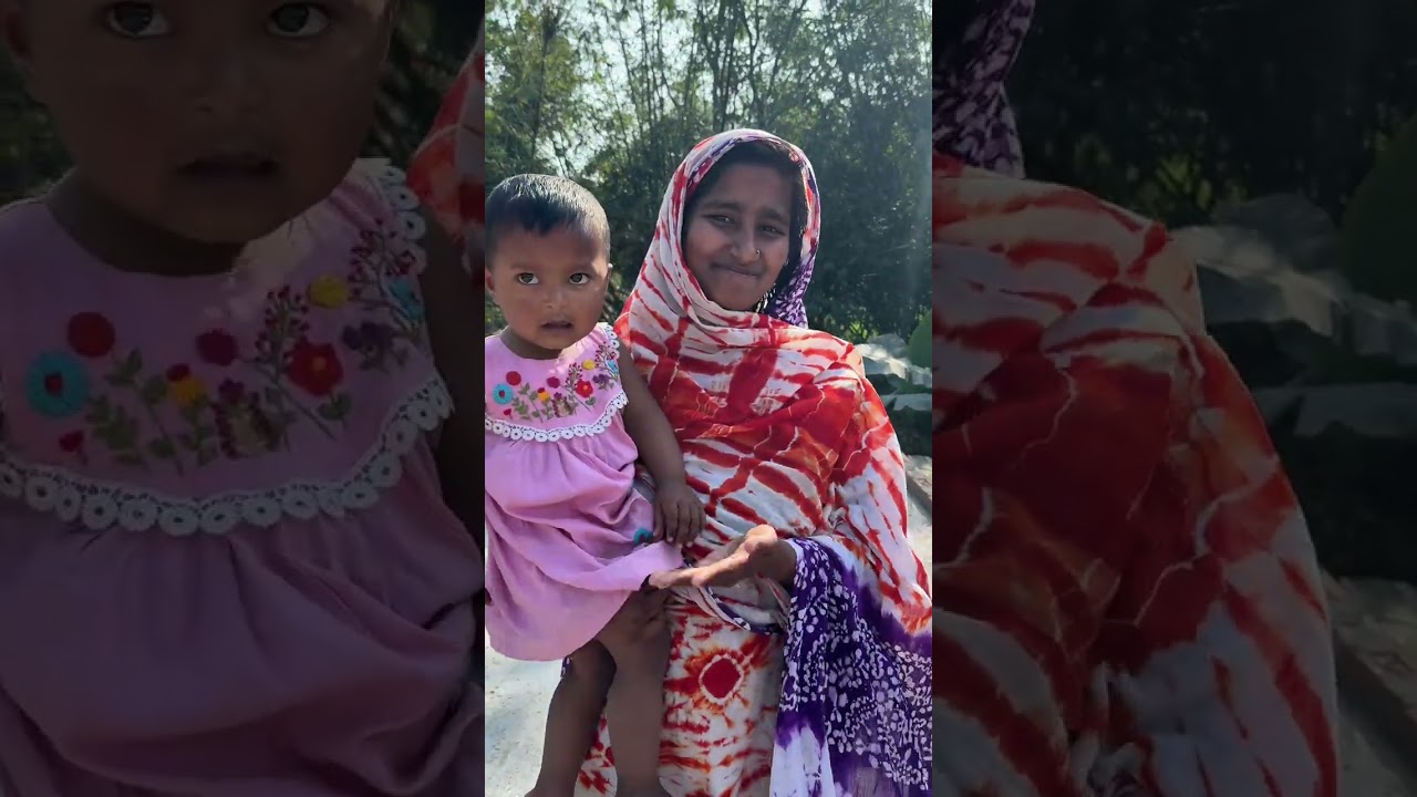 মা মেয়ে প্রথম শাড়ি পরলাম