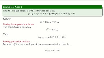 Nonhomogeneous Second Order Difference Equations