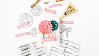 How To Create A Simple Rosette Birthday Card - Let&#39;s Celebrate Pinkfresh&#39;s 9th Birthday