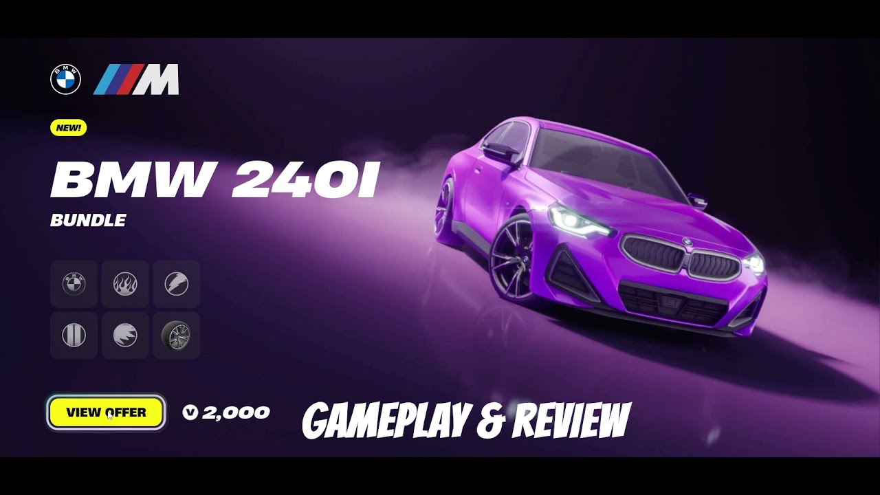 THE CHEAPEST COLLAB CAR! (FORTNITE BMW M240I GAMEPLAY & REVIEW VIDEO ...