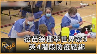 疫苗接種率世界第3 英4階段防疫鬆綁｜方念華｜FOCUS全球新聞 20210223