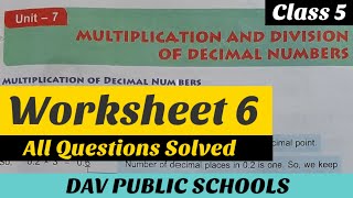 DAV class 5 maths unit 7 worksheet 6
