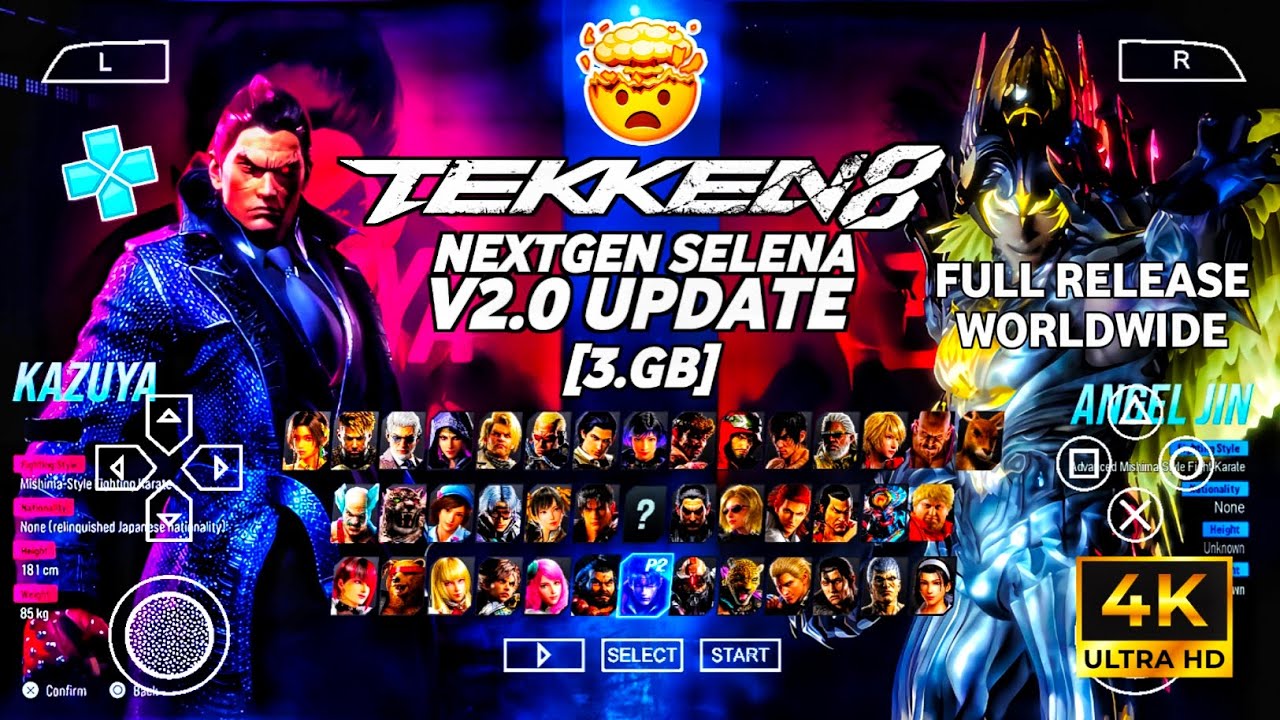 TEKKEN 8 NEXTGEN SELENA SEASON 2 V2.0 UPDATE Mod + ALL DLCS + ISO (PSP) ANDROID | PPSSPP GAME