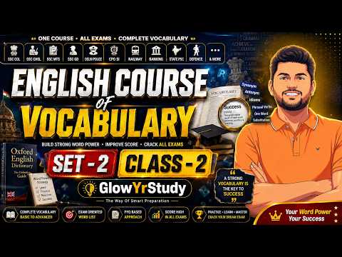 English Course of Vocabulary | Class - 2 | Set - 2 | By Aman Sir | Glowyrstudy