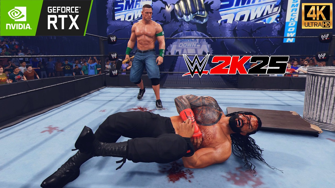 WWE 2k25 : John Cena vs Roman Reigns – INSANE Finish Revealed!  -  (4K60fs)