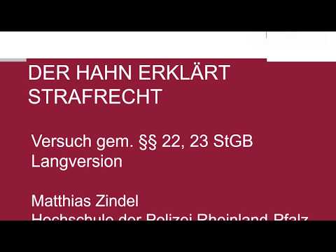 Der Hahn erklärt Strafrecht - §§ 22, 23 StGB Strafbarkeit des Versuchs Langversion