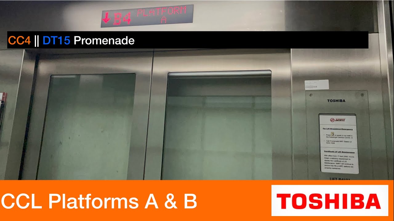 Promenade MRT Station || Toshiba Elevator (CCL Platforms A & B)