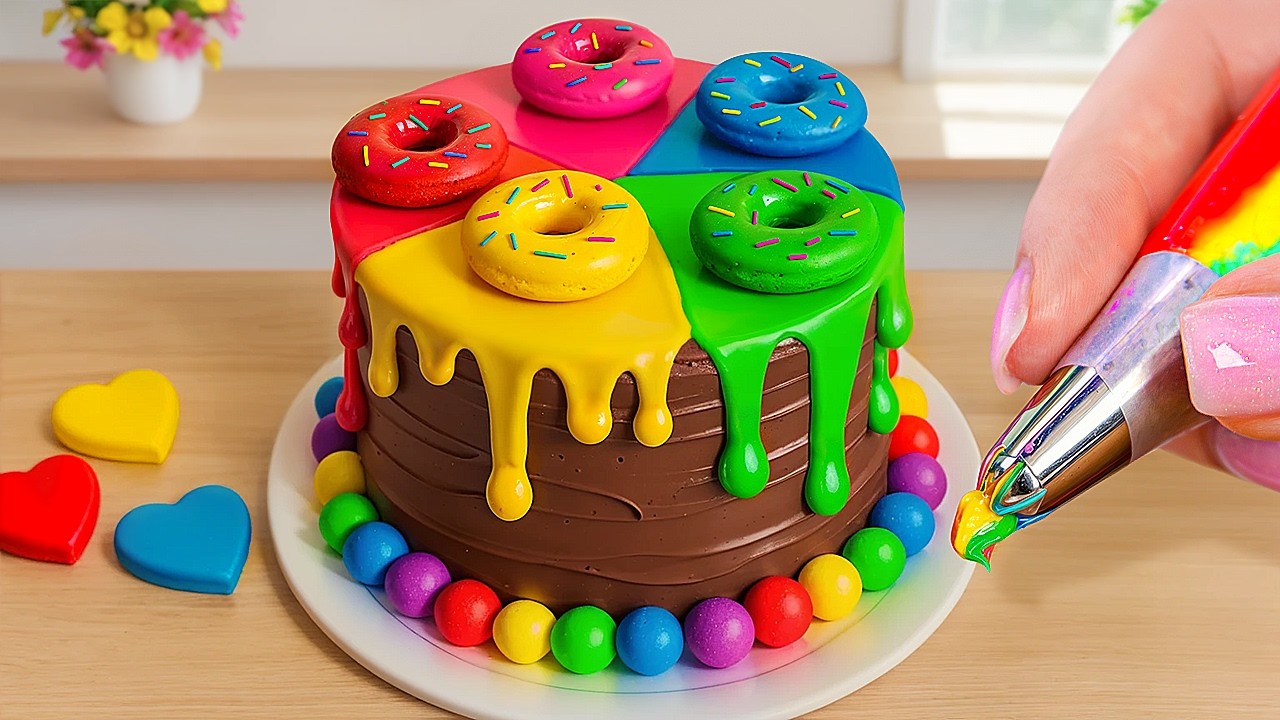 Радужный Торт с Самыми Маленькими Пончиками в Мире 🍩