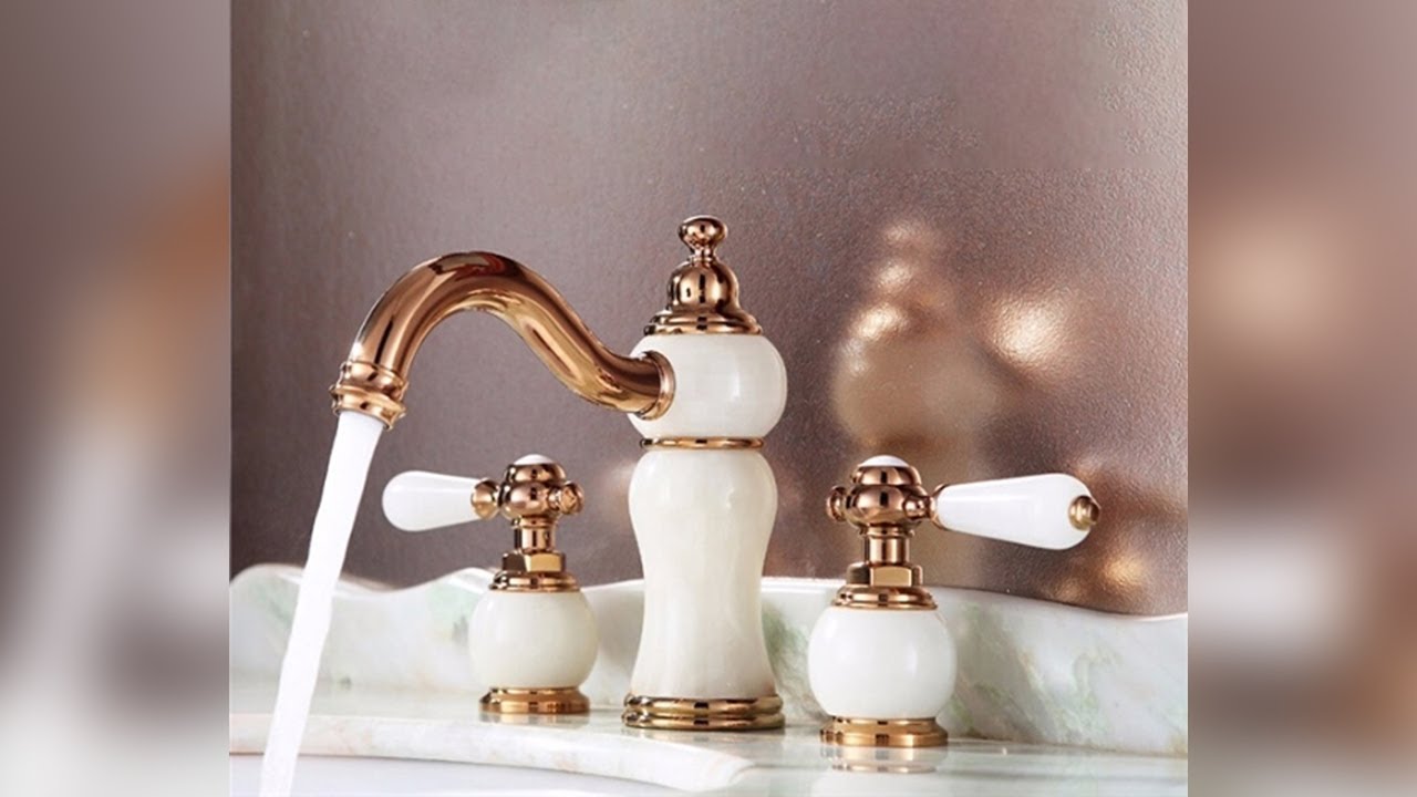 Tours Dual Handle Rose Gold Bathroom Sink Faucet YouTube