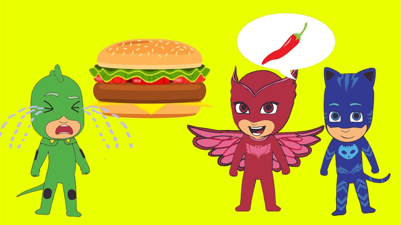 Masha And The Bear With PJ Masks Catboy Owlette Gekko Cry When Eat masha-and-the-bear-with-pj-masks-catboy-owlette-gekko-cry-when-eat