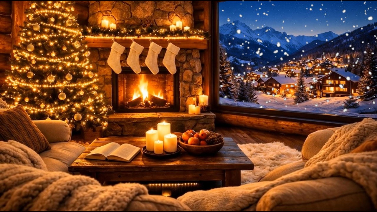 🌨️ Snowy Window View | 24/7 Cozy Piano Music | Calm Your Mind, Focus & Study