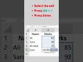 Excel AutoSum Shortcut Most People Don't Know #exceltips #microsoftexcel #exceltricks