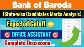 Bank Of Baroda Office Assistant Exam Analysis 🔴 Safe Score 🎯BOB Office Assistant Expected Cut Off