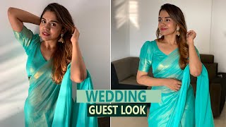 Simple  & Traditional Wedding Guest Look #makeuplook #hinduwedding #indianwedding #guestlook