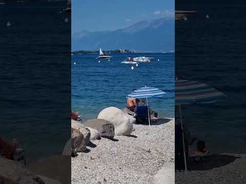 Romantica Beach Manerba Del Garda On A Busy Sunday