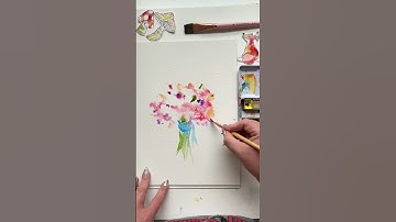 Paint this easy watercolor bouquet! #watercolor #watercolorforbeginners #easyart