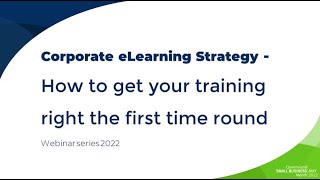 VMP eLearning Webinar Series: Part 1 - How to get your training right the first time round