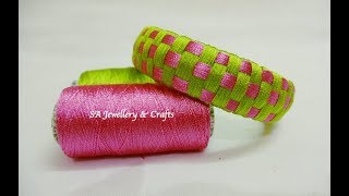 DIY Checker Bangle//Silk thread Checker Model Bangle at home